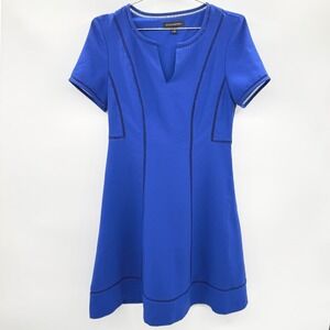Banana Republic Royal Blue V Neck Sheath Dress Short Sleeve Knee Length Size 4